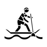 Paddle surfing glyph icon vector