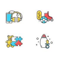 E commerce departments color icons set vector