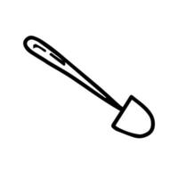 Vector hand drawn Shovel outline doodle icon. Shovel sketch illustration for print, web, mobile and infographics isolated on white background.