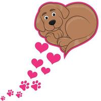Heart Shaped Dog Illustration