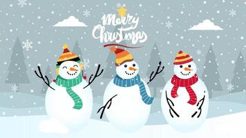 Merry Christmas cartoon cute illustration. vector