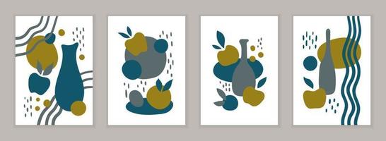 FOUR VECTOR POSTERS WITH AN ABSTRACT STILL LIFE