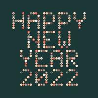 2022 New Year diverse unusual sign for 2022 event decoration, cute graphic, creative emblem concept for banner, brochure, flyer, calendar, greeting card, event invitation. Isolated vector logotype.
