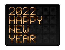 Happy new year 2022 vector illustration. Led digital alphabet Style Text with Glowing Dots. Abstract concept graphic element