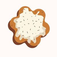 flower shaped christmas gingerbread vector illustration