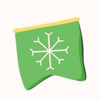 Flag with a snowflake greeting card with the inscription Happy New Year vector