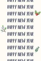 cute christmas poster seamless with phrase happy new year vector