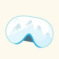 Alpine skiing mask and mountains. The coming of the new year vector