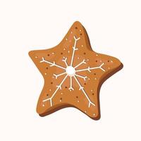 star shaped christmas gingerbread vector illustration