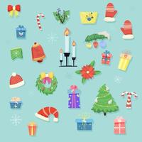 set of elements for christmas and new year. large set vector