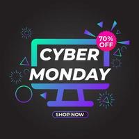 cyber monday sale social media post promotion vector