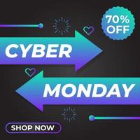 bright gradient cyber monday social media post promotion vector