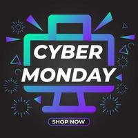 bright gradient cyber monday sale social media post promotion vector