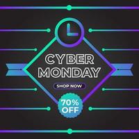 bright gradient cyber monday sale social media post promotion vector