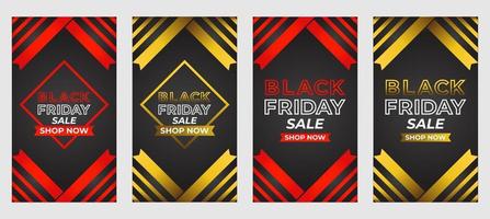 colección de promoción de historias de redes sociales de venta de viernes negro vector