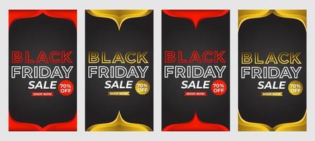 black friday sale social media stories promotion collection vector