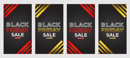 black friday sale social media stories promotion collection vector