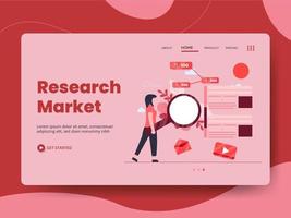 página de inicio de investigación de mercado vector