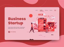 Business Startup Landing Page vector