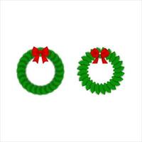 Christmas paper wreaths with red bows vector