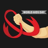flat world aids day illustration vector