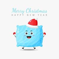 Cute pillow characters wish you a merry christmas vector