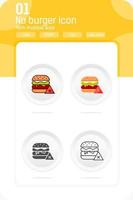 No burgers diet on white circle button design concept template. Vector illustration of forbidden symbol icon concept for healthcare, ui, ux, website, diet or mobile apps and all project. EPS file