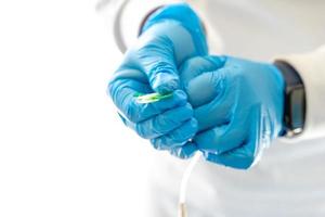 Crop doctor with needle for blood test photo