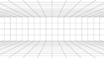 Futuristic digital room white background with black grid space line color surface. Network cyber technology. banner, cover, terrain, sci-fi, wireframe, and related to background. vector