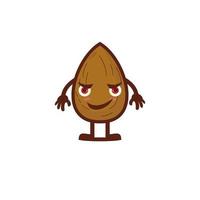 Cute smiling funny almond character. Vector kawaii cartoon character illustration icon. Isolated on white background