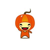 Cute funny pumpkin character cartoon. vector cartoon character flat style illustration. Isolated on white background
