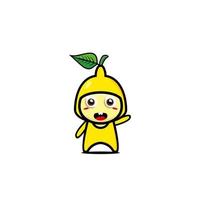 Cute lemon cartoon character. Cartoon character illustration design simple flat style. Illustration on white background vector