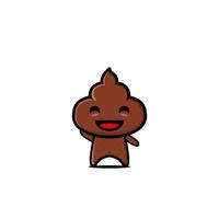 Poop cute character flat cartoon. vector illustration icon design funny