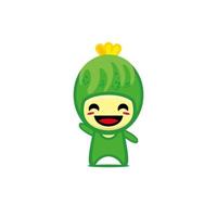 Cute smiling funny cucumber character. Vector kawaii vegetable character cartoon illustration. Isolated on white background