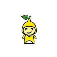 Cute lemon cartoon character. Cartoon character illustration design simple flat style. Illustration on white background vector