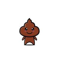 Poop cute character flat cartoon. vector illustration icon design funny