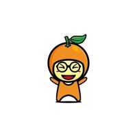 Cute orange cartoon character. Simple flat style cartoon character illustration design. Isolated on white background vector