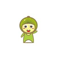 Cute kiwi fruit funny cartoon character. vector cartoon kawaii character illustration. Illustration on white background