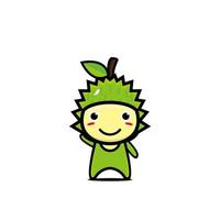 Cute smiling durian character cartoon. Vector kawaii flat style cartoon character illustration. Isolated on white background