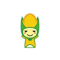 Cute funny corn vegetable character. Vector cartoon kawaii character illustration design. Isolated on white background.