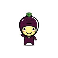 Cute funny vegetable cassava character. Vector cartoon kawaii flat style character illustration design. Isolated on white background