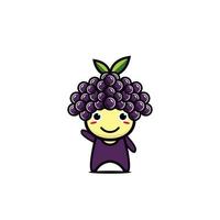 Cute smiling funny grape fruit character. Vector flat style cartoon character illustration. Isolated on white background