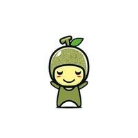 Cute melon fruit cartoon character. Simple flat style cartoon character illustration design. Isolated on white background vector
