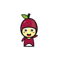 lindo personaje de dibujos animados de maracuyá. vector de icono de ilustración de personaje de kawaii de dibujos animados. ilustración sobre fondo blanco. fruta de la pasión, pensar, concepto, gracioso