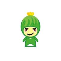 Cute smiling funny cucumber character. Vector kawaii vegetable character cartoon illustration. Isolated on white background