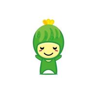lindo personaje de pepino divertido sonriente. Vector ilustración de dibujos animados de carácter vegetal kawaii. aislado sobre fondo blanco