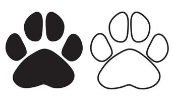 Black paw print. Vector illustration