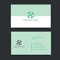 Business card with simple design in white and light blue vector