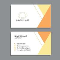 White business card with salmon stripes and lines vector