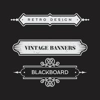 Retro horizontal banners ribbon flourish ornate frame decoration vintage collection vector